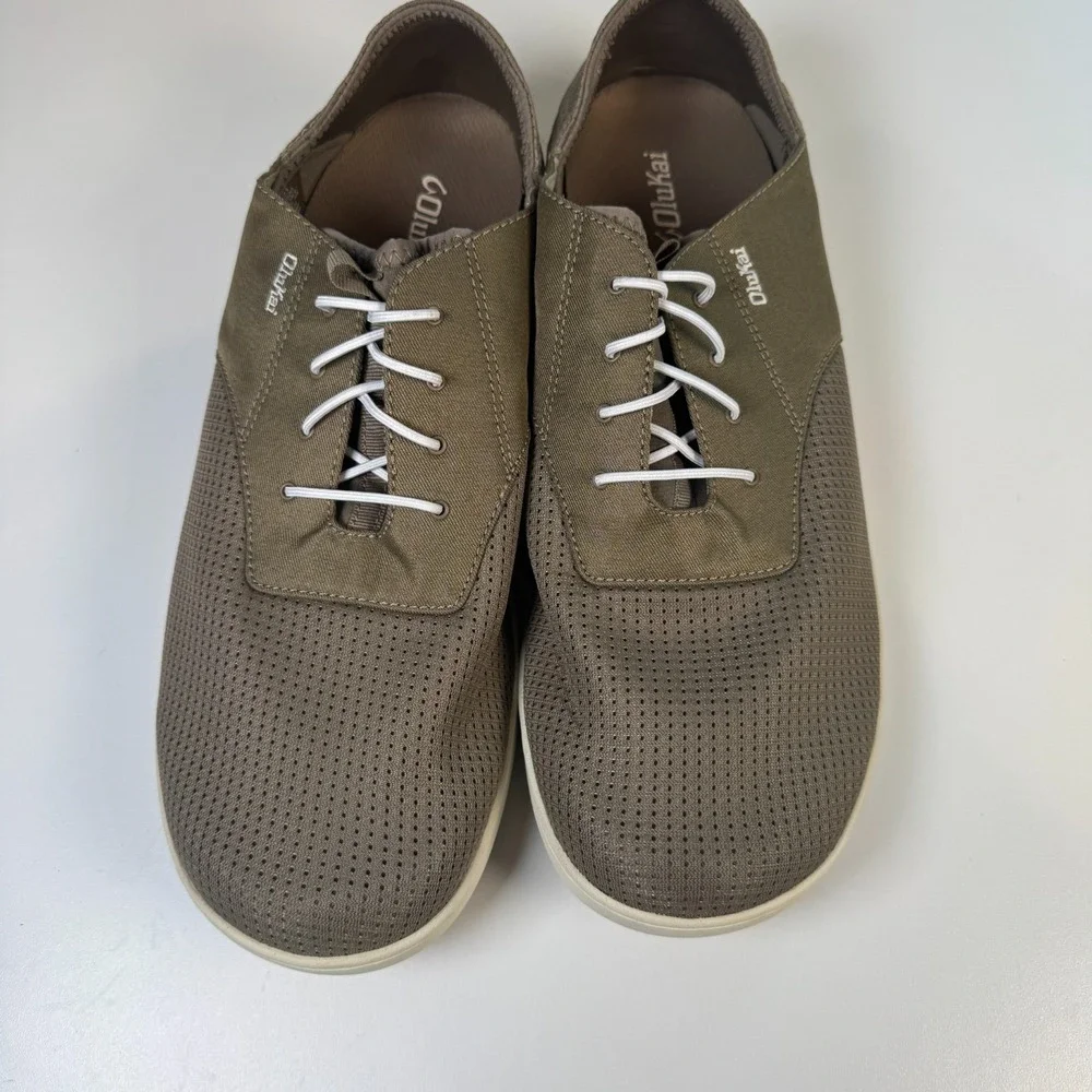 OluKai Nohea Moku Boat Shoe Clay Tapa‎ 10283-1020 Sneakers Mens Size 15 Medium